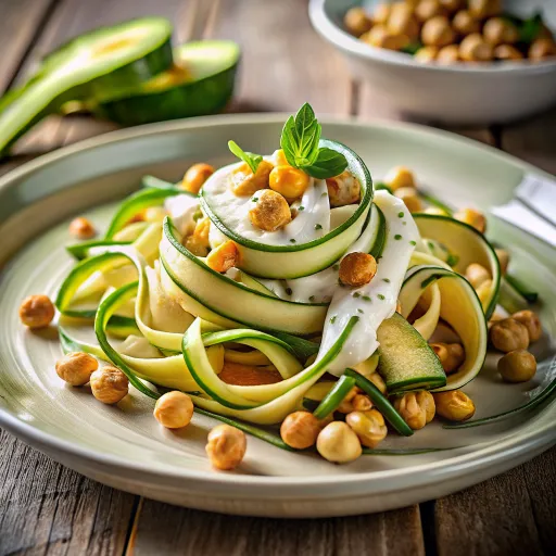 Sarımsaklı Fırında Nohutlu Kabak Spagetti